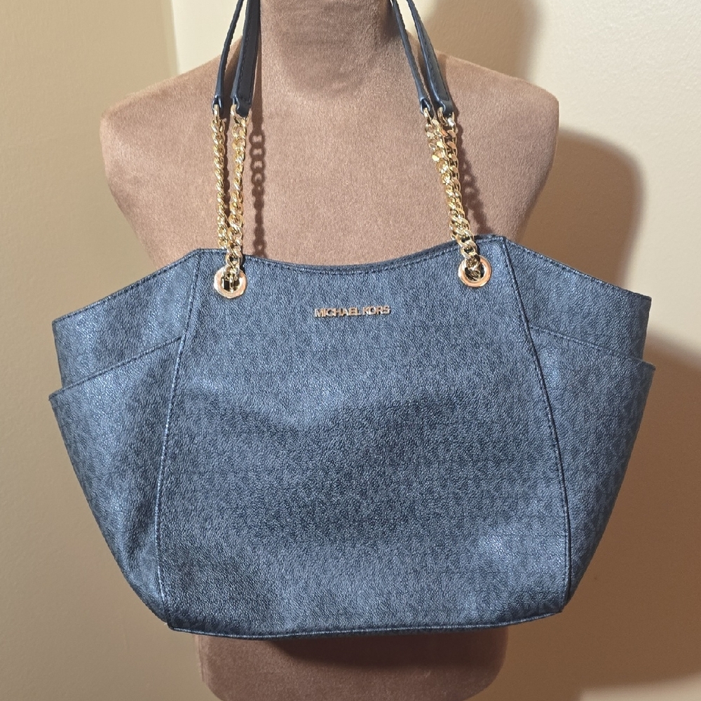 Michael Kors Denim Black Shoulder Bag